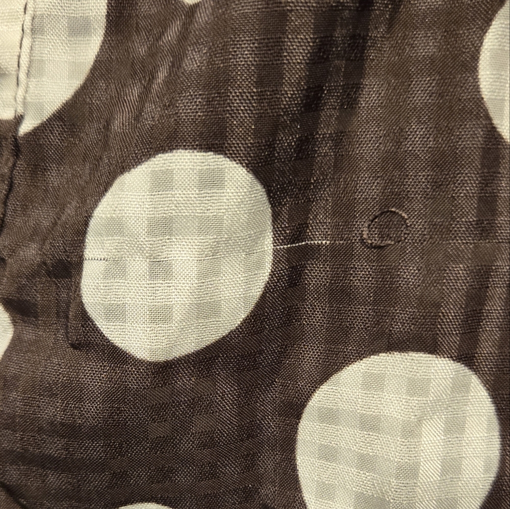 Good Used Sandra Ingrish & Co Sheer Brown/White Polka Dot Sleeveless Top Size XS - Picture 8 of 9